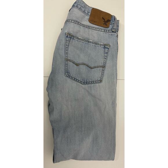 American Eagle Jeans Men 29 x 32 Slim Straight Light Wash Flex Stretch Casual - Picture 7 of 8